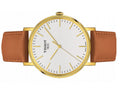 Tissot T Classic Everytime White Dial Brown Leather Strap Watch For Men - T109.410.36.031.00