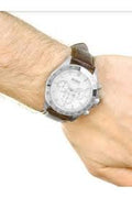 Hugo Boss Ikon White Dial Brown Leather Strap Watch for Men - 1513175