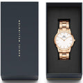 Daniel Wellington Iconic Link White Dial Gold Steel Strap Watch For Men - DW00100343