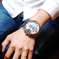 Diesel Mega Chief Chronograph White Dial Silver Steel Strap Watch For Men - DZ4477