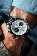 Tag Heuer Autavia Chronometer Flyback Chronograph Silver Dial Black Leather Strap Watch for Men - CBE511B.FC8279