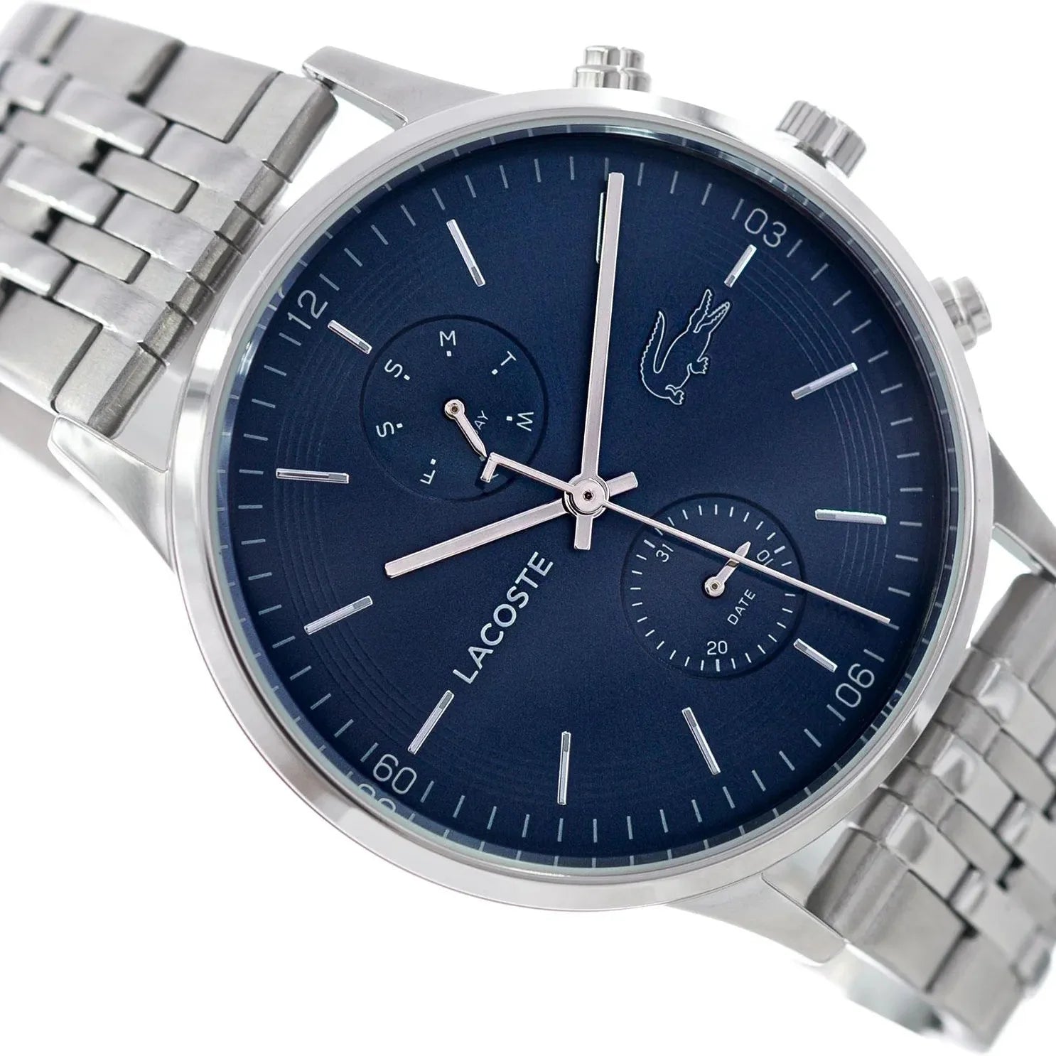 Lacoste Madrid Blue Dial Silver Steel Strap Watch for Men - 2011067