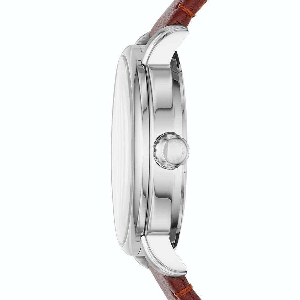 Marc Jacobs Fergus White Dial Brown Leather Strap Watch for Men - MBM5080