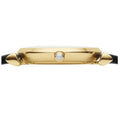 Emporio Armani Gianni T-Bar Quartz Mother of Pearl Dial Black Leather Strap Watch For Women - AR1910