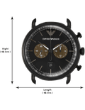 Emporio Armani Aviator Black Dial Black Mesh Bracelet Watch For Men - AR11142