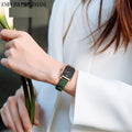 Emporio Armani Gioia Analog Black Mother of Pearl Dial Green Leather Strap Watch For Women - AR11149