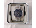 Emporio Armani Chronograph Black Dial Silver Steel Strap Watch For Men - AR1853