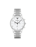 Emporio Armani Classic Chronograph Silver Dial Silver Steel Strap Watch For Men - AR1879