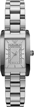 Emporio Armani Classic Diamonds Silver Dial Silver Steel Strap Watch For Women - AR3170