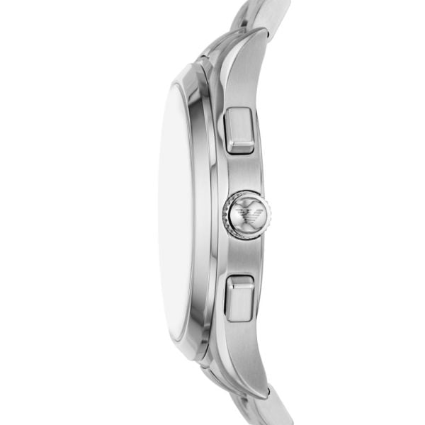 Emporio Armani Chronograph Blue Dial Silver Steel Strap Watch For Men - AR11528