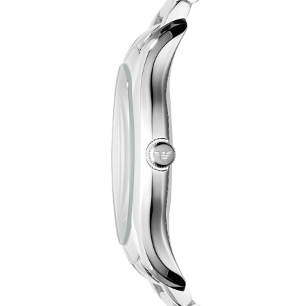 Emporio Armani Valente Quartz Black Dial Silver Steel Strap Watch For Men - AR11086
