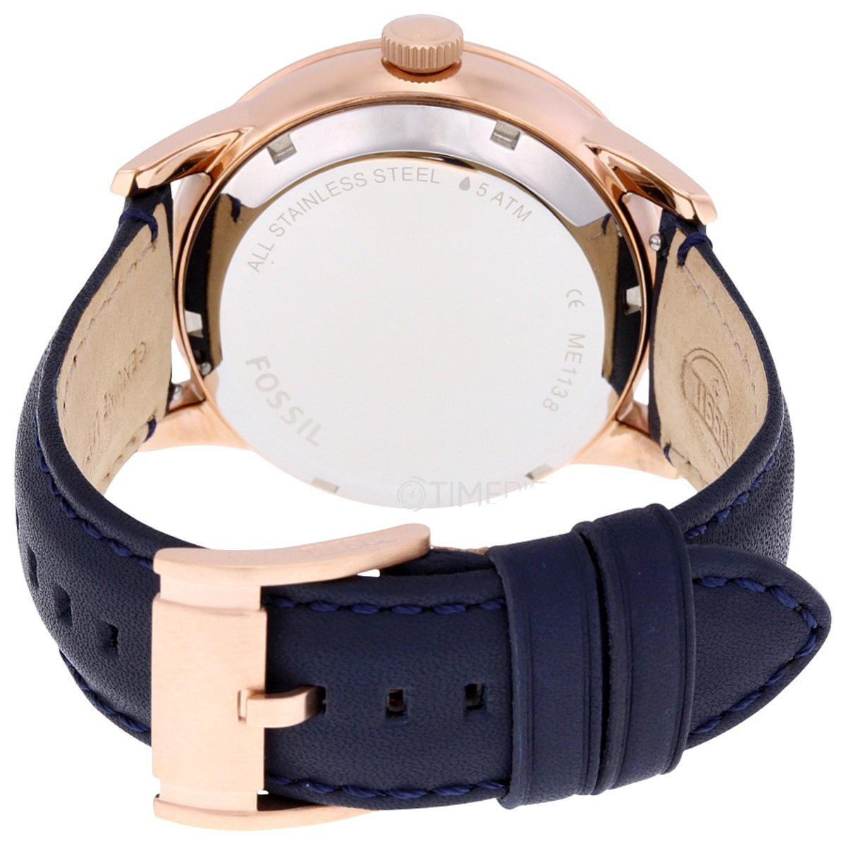 Fossil Townsman Twist Skeleton Blue Dial Blue Leather Strap Watch for Men -  ME1138