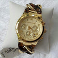 Michael Kors Runway Gold Dial Two Tone Steel Strap Watch for Women - MK4222