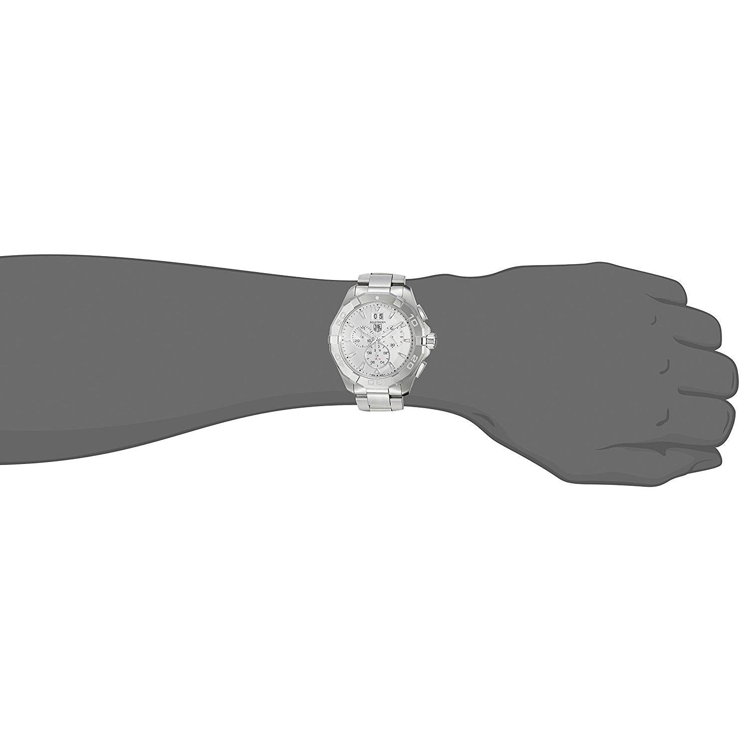 Tag Heuer Aquaracer White Dial Silver Steel Strap Watch for Men - CAY1111.BA0927