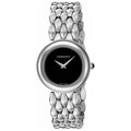 Versace V-Flare Quartz Black Dial Silver Steel Strap Watch for Women - VEBN00618