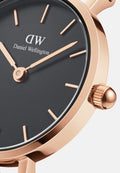 Daniel Wellington Classic Petite Cornwall Black Dial Black NATO Strap Watch For Women - DW00100215