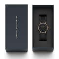 Daniel Wellington Classic Petite Pressed Ashfield Black Dial Black Mesh Bracelet Watch For Women - DW00100441