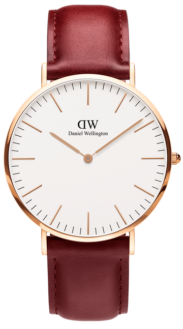 Daniel Wellington Classic Suffolk White Dial Brown Leather Strap Watch For Women - DW00100120