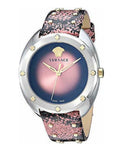 Versace Shadov Pink Dial Pink Leather Strap Watch for Women - VEBM00818