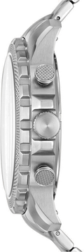 Fossil Bowman Chronograph Blue Dial Silver Steel Strap Watch for Men - FS5604
