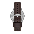 Fossil Neutra Minimalist Moonphase Silver Dial Brown Leather Strap Watch for Men - FS5905