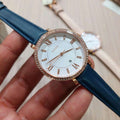 Fossil Jacqueline White Dial Blue Leather Strap Watch for Women - ES4291