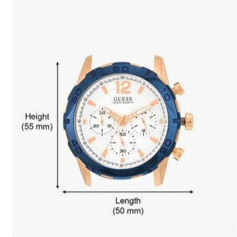 Guess Caliber Chronograph White Dial Blue Silicone Strap Watch for Men - W0864G5