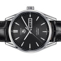 Tag Heuer Carrera Automatic Black Dial Black Leather Strap Watch for Men - WAR201A.FC6266