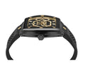 Philipp Plein Hexagon Phantom Black Dial Black Silicone Strap Watch For Men- PWPUA0224