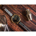 Versace V-Circle Quartz Black Dial Brown Leather Strap Watch for Men - VEBQ01619