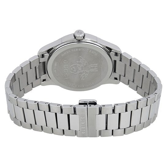 Gucci G Timeless Black Dial Silver Steel Strap Watch For Women - YA126573A