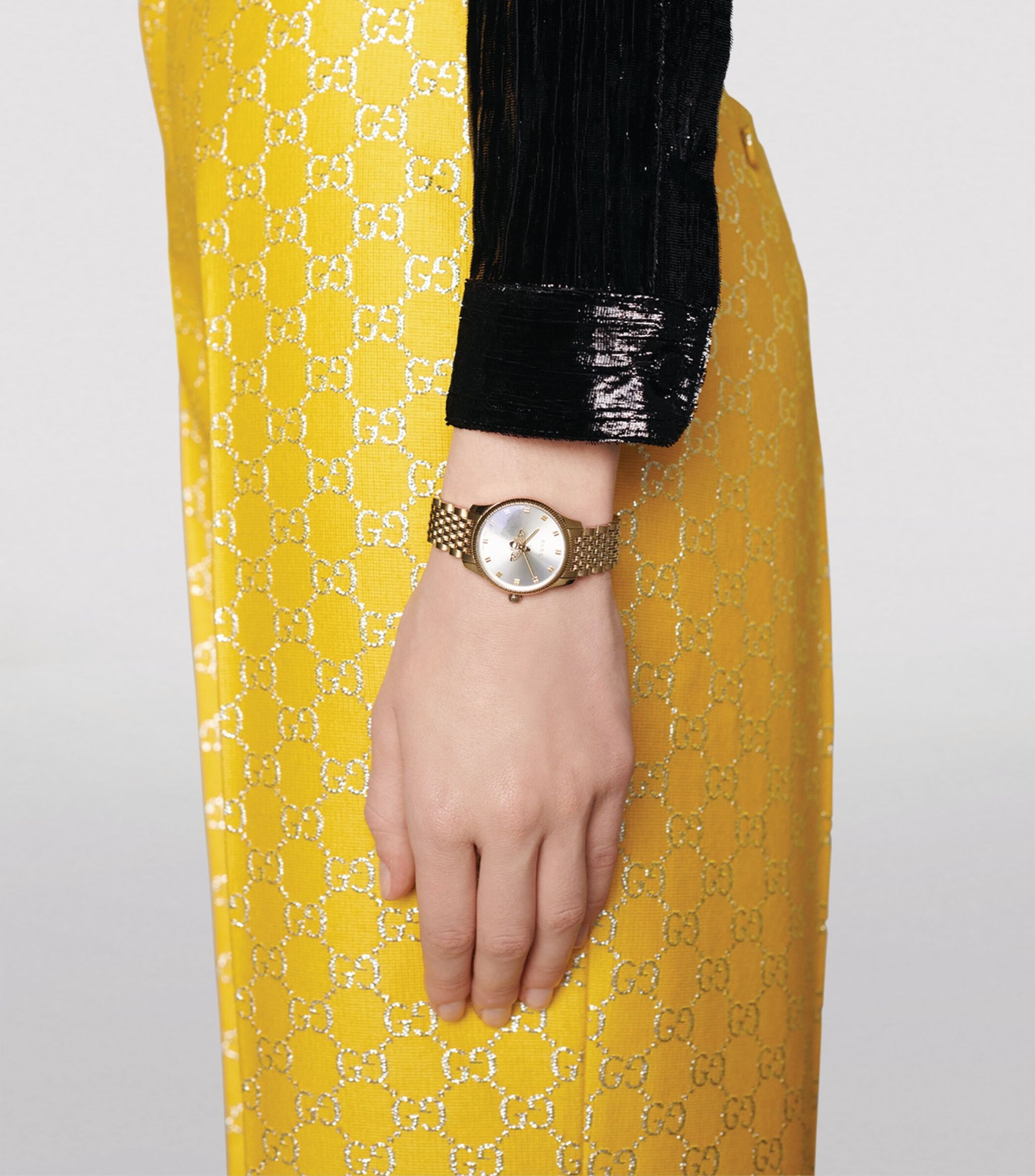 Gucci G Timeless Diamonds Mother of Pearl Dial Silver Steel Strap Watch For Women - YA126506