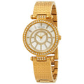 Guess Muse Crystals White Dial Rose Gold Steel Strap Watch For Women - W1008L2
