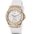 Guess Venus Diamonds White Dial White Rubber Strap Watch for Women - GW0118L4