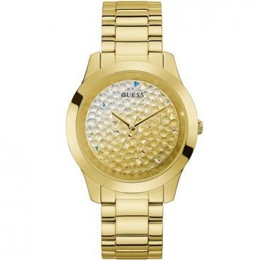 Guess Crush Gold Dial Gold Steel Strap Watch For Women - GW0020L2