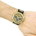 Guess Frontier Crystals Black Dial Black Silicone Strap Watch For Men - W1132G1