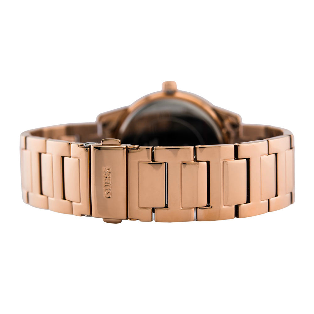 Guess Studio Rose Gold Dial Rose Gold Steel Strap Watch For Women - W0778L3