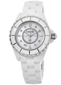 Chanel J12 Diamonds Quartz Ceramic White Dial White Steel Strap Watch for Women - J12 H2422