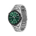 Hugo Boss Globetrotter Green Dial Silver Steel Strap Watch for Men - 1513930