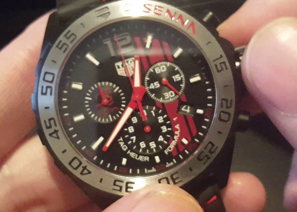 Tag Heuer Formula 1 Ayrton Senna Limited Edition Black Dial Two Tone Rubber Strap Watch for Men - CAZ1019.FT8027