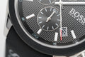 Hugo Boss Velocity Black Dial Black Leather Strap Watch for Men - 1513716