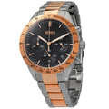 Hugo Boss Talent Black Dial Two Tone Steel Strap Watch for Men - 1513584