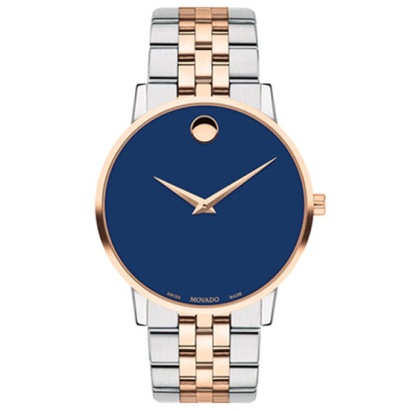 Movado Museum Classic Blue Dial Two Tone Steel Strap Watch for Men - 0607267