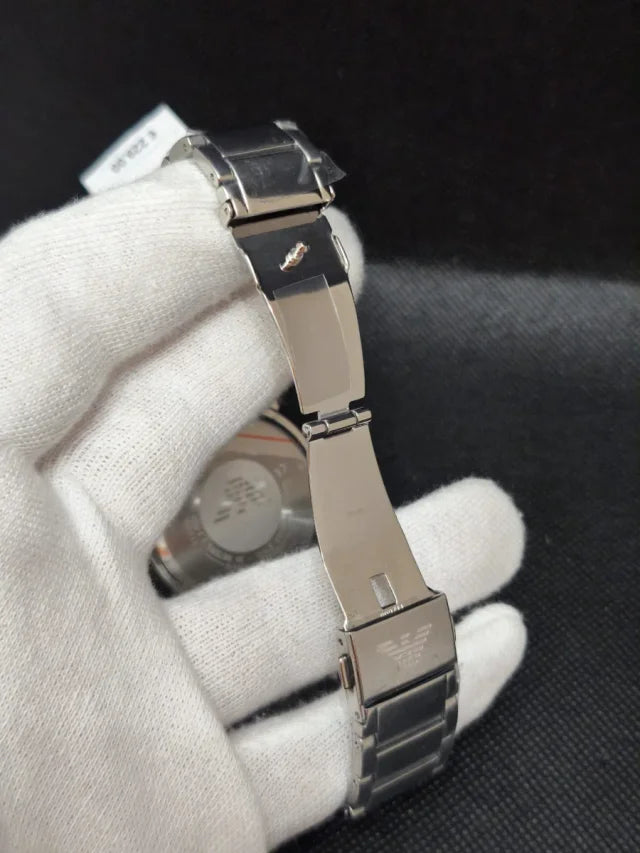 Emporio Armani Claudio Green Dial Silver Steel Strap Watch for Men - AR11575