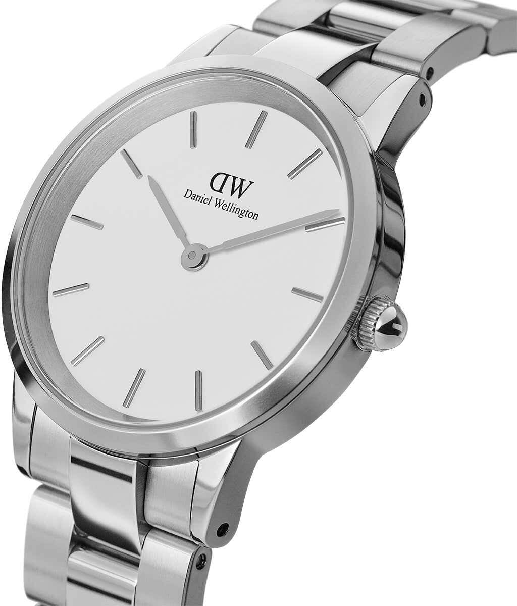 Daniel Wellington Iconic Link White Dial Silver Steel Strap Watch For Women - DW00100207