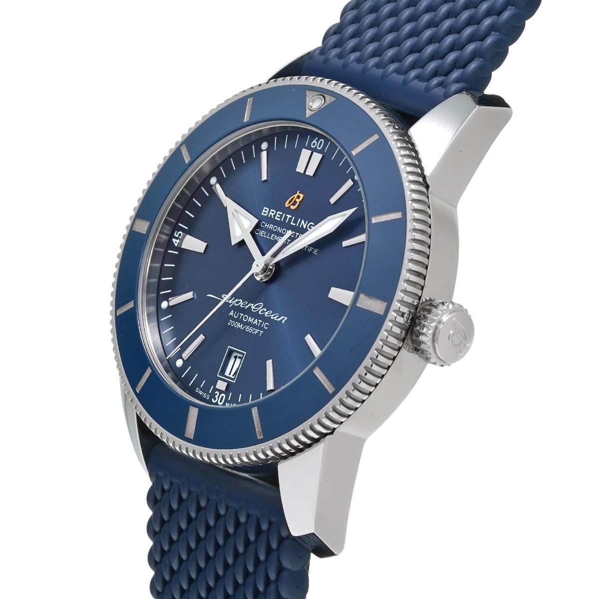 Breitling Superocean Heritage B20 Automatic 46 Blue Dial Blue Mesh Bracelet Watch for Men - AB2020161C1S1