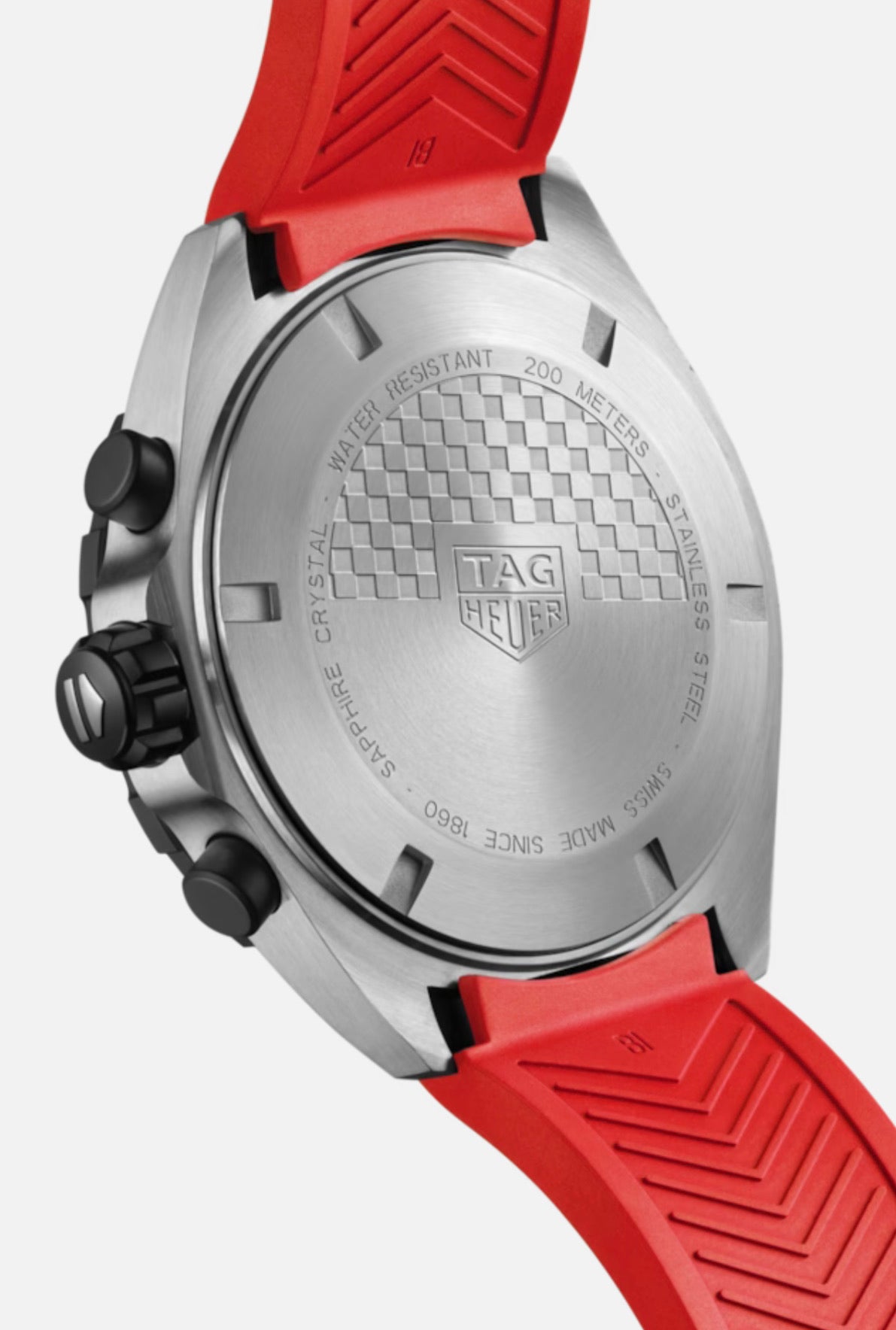 Tag Heuer Formula 1 Chronograph Red Dial Red Rubber Strap Watch for Men - CAZ101AN.FT8055