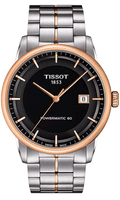 Tissot Luxury Powermatic 80 Black Dial Silver Steel Strap Watch For Men - T086.407.22.051.00