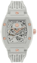 Philipp Plein The Skeleton White Dial White Silicone Strap Watch for Men - PWVBA0123