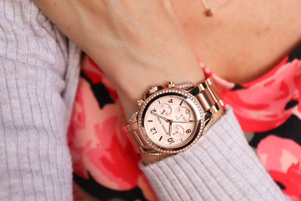 Michael Kors Blair Rose Gold Dial Rose Gold Steel Strap Watch for Women - MK5263